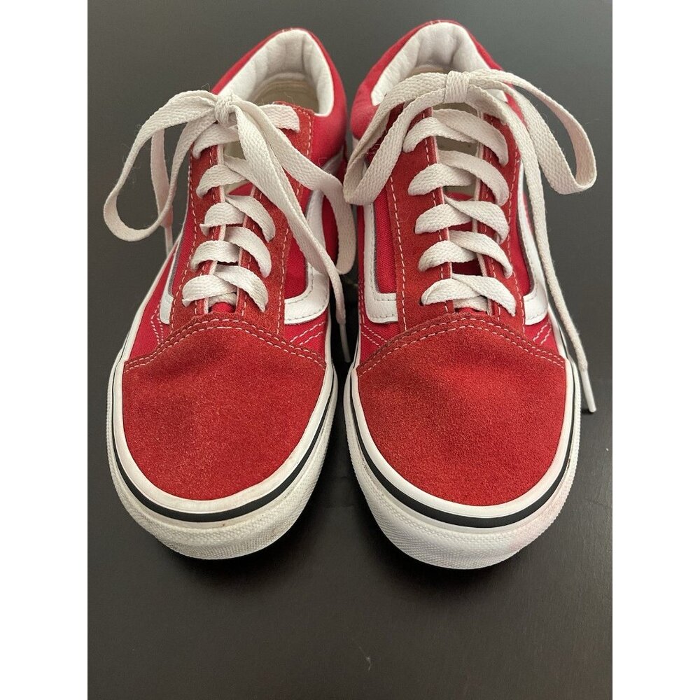 VANS- Kids Suede and Canvas Skater Shoes-size 3 Red & White - Off the Wall - Picture 2 of 6